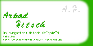 arpad hitsch business card